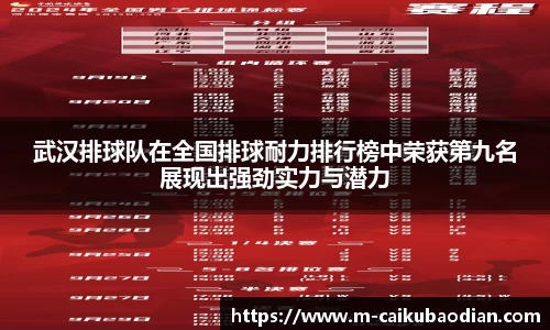 武汉排球队在全国排球耐力排行榜中荣获第九名展现出强劲实力与潜力